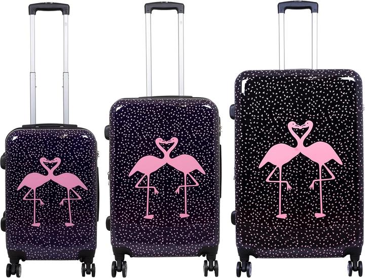 Actual product image Trendyshop365 3-teiliges Hartschalen-Kofferset mit Flamingo-Motiv (94 l)