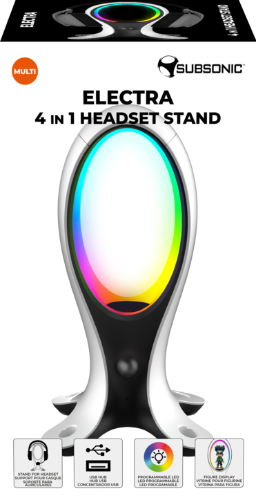 Produktbild Subsonic Headset Ständer mit USB Anschlüssen und LED