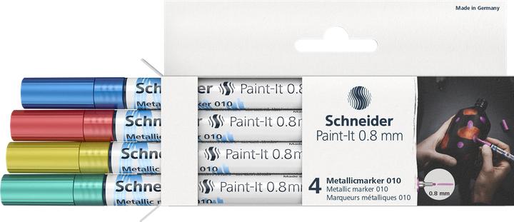 Produktbild Schneider Metallicmarker Paint-It 010 0,8mm 4er Grundfarben (4x)