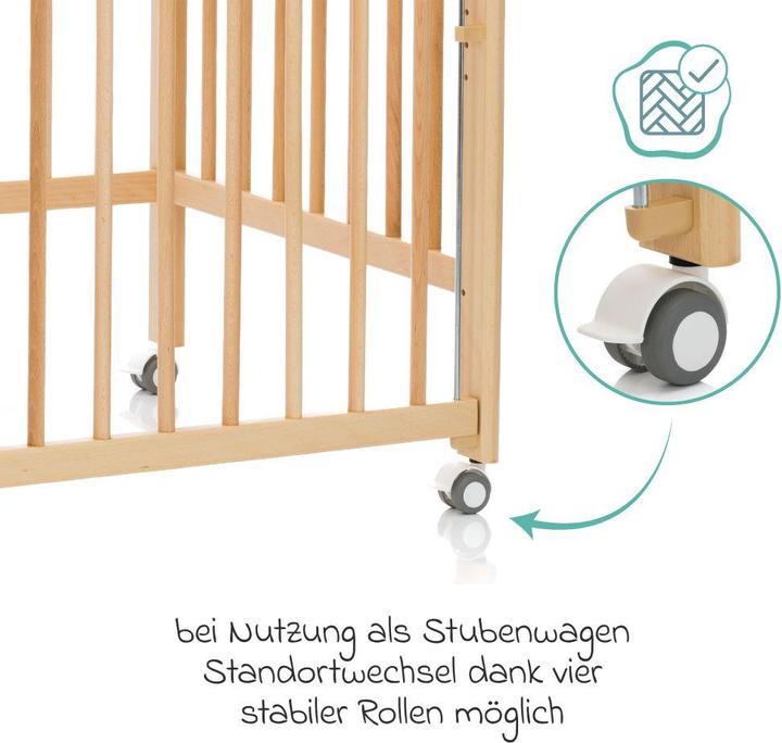 Produktbild Fillikid Beistellgitterbett Nena aus massivem Buchenholz (60 x 120 cm)