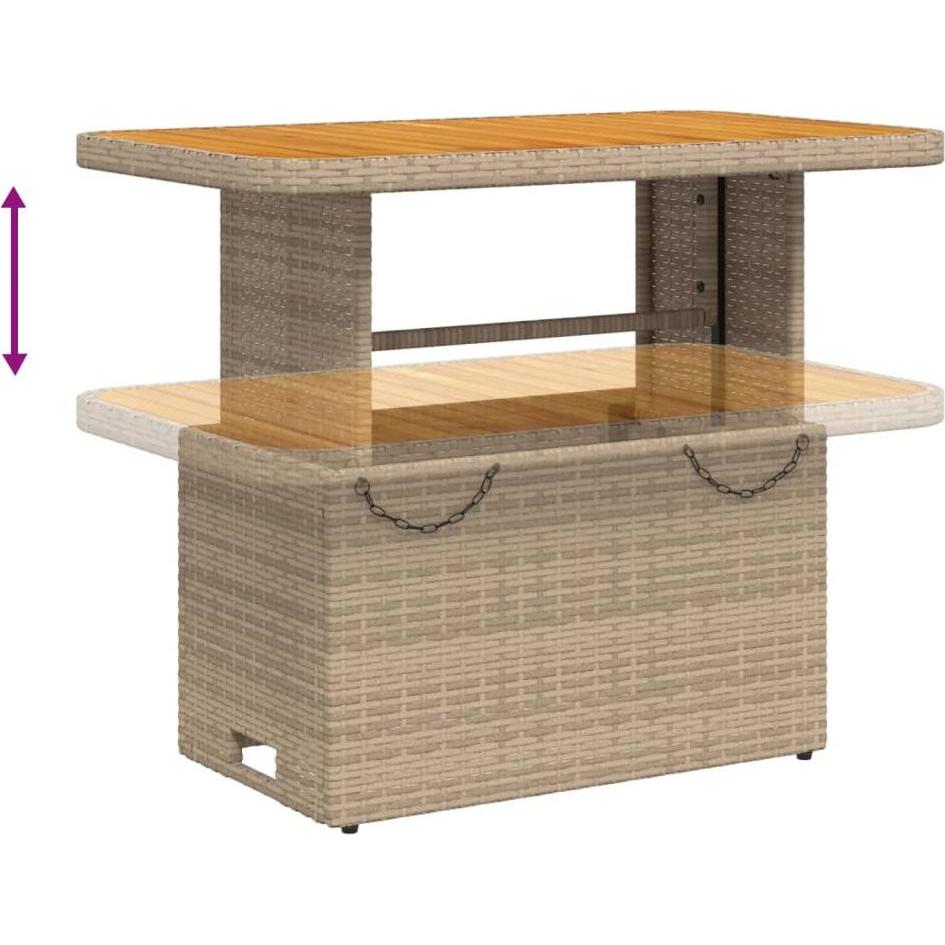 VidaXL, Gartentisch + Balkontisch, 10-tlg. Garten-Lounge-Set mit Kissen (90 cm)