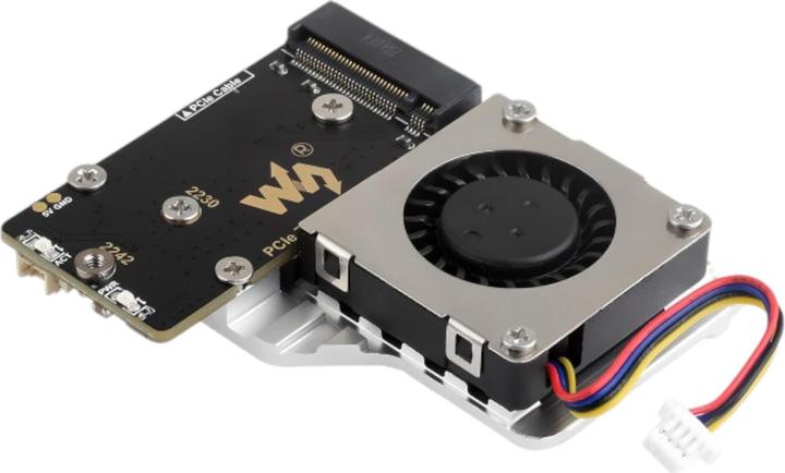 Produktbild WaveShare PCIe auf M.2 SSD Adapter mit Kühler (E) für Raspberry Pi 5
