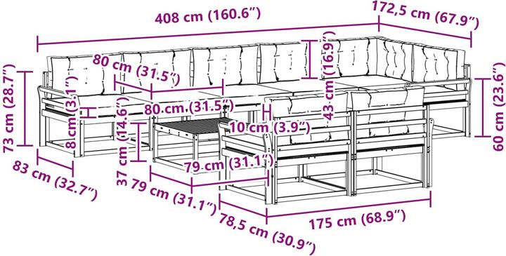 Produktbild vidaXL Outdoor-Sofa
