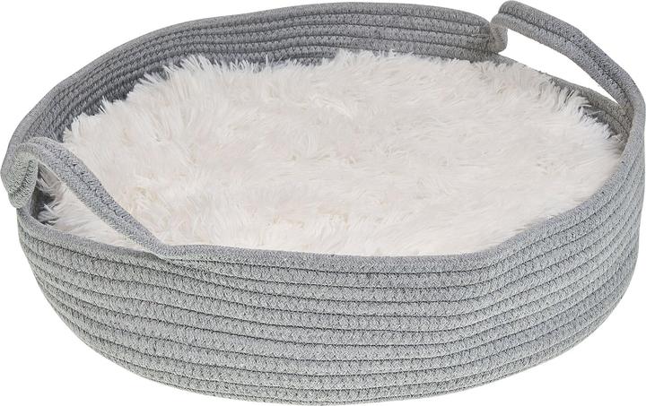 Actual product image Beliani Pet bed cotton grey / white ⌀ 45 cm DALAMAN (Dog)