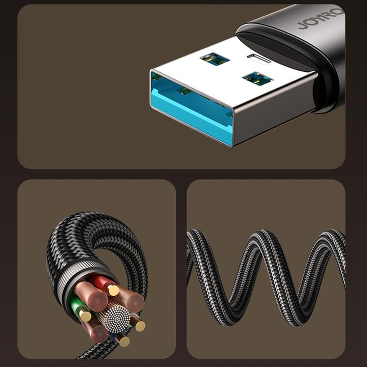 Produktbild Joyroom USB-A to Lightning Angled Fast Charging Cable 3A, 1.2m - Black (1.20 m, USB 2.0)