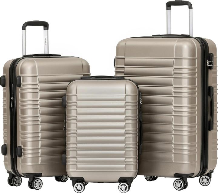 Actual product image Beibye Champagne Suitcase Set