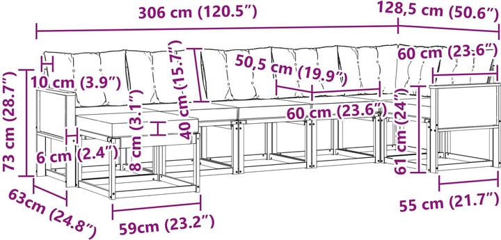 Produktbild vidaXL Outdoor-Sofa