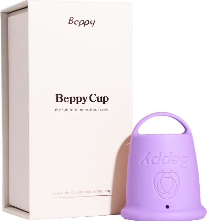 Beppy «Cup» Lila Menstruationstasse aus Silikon, latexfrei, mit Entnahmeschlaufe