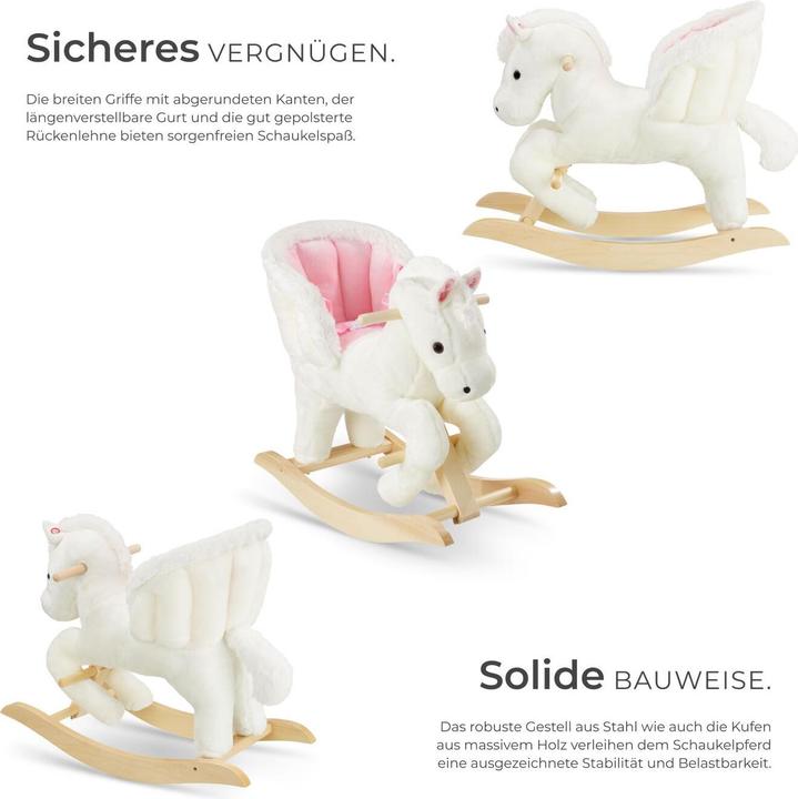 Actual product image tectake Rocking horse with plush, high-quality design, from 18 months