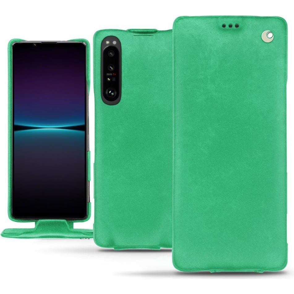 Noreve Lederschutzhülle vertikal (Sony Xperia 1 IV), Smartphone Hülle, Grün