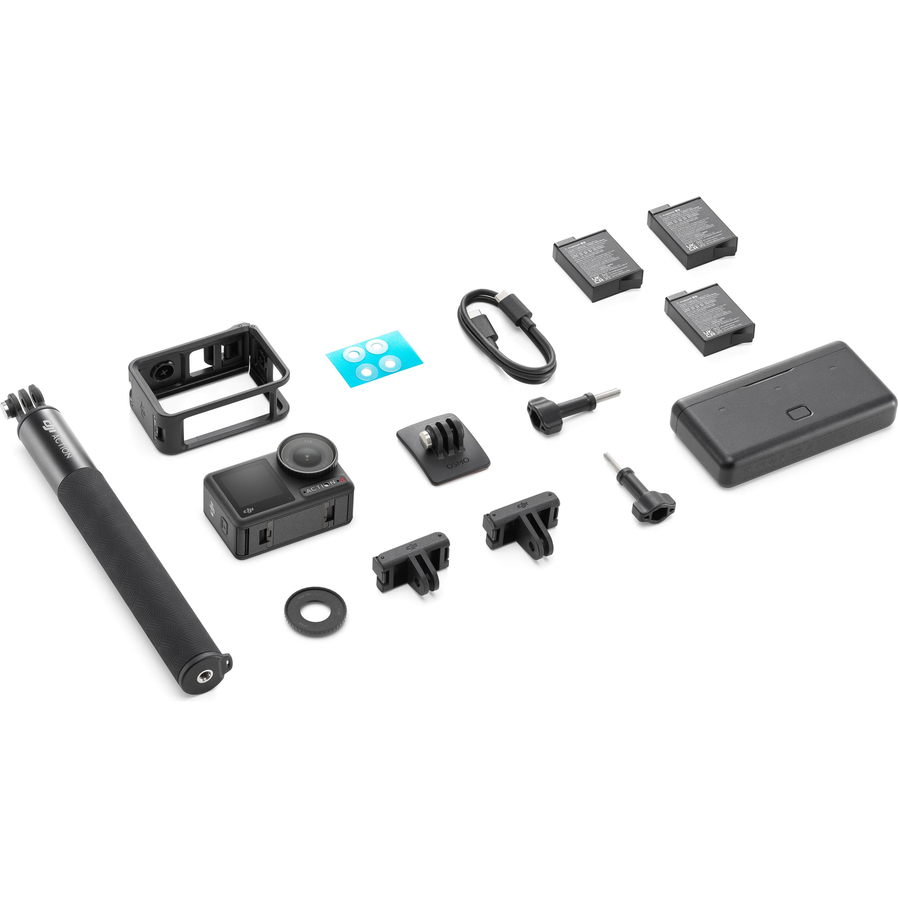 DJI Osmo Action 4 Adventure Combo (120p, Bluetooth, WLAN), Action Cam, Schwarz