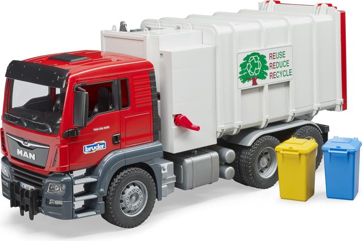 Actual product image Bruder MAN TGS side loader refuse truck