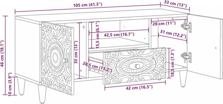Produktbild vidaXL TV-Schränk (105 x 33.50 x 46 cm)