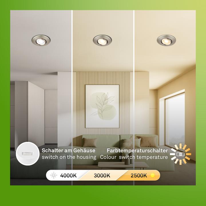 Image du produit Briloner Lampes LED encastrées durables ultraplates, lot de 3 (520 lm)