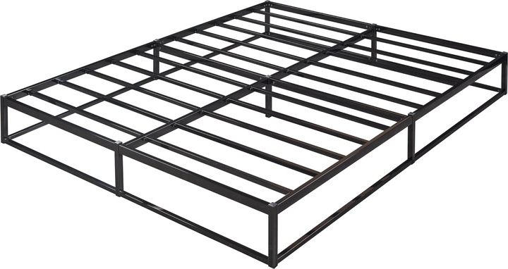Produktbild En.Casa Metallbett Trerunta mit Matratze 140 x 200 cm Stahl Schwarz (140 x 200 cm)