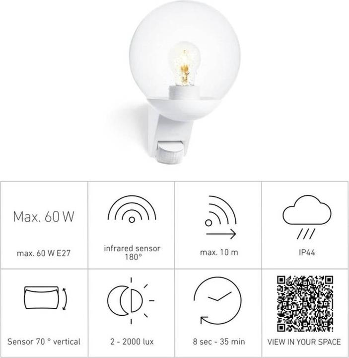 Actual product image Steinel Exterior wall light with movement (E27, IP44)