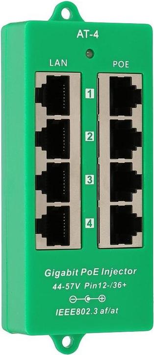 Produktbild Extralink ACTIVE POE INJECTOR 4 PORT GIGABIT 802.3AT/AF MODE A - - 4-Port Gigabit Ethernet (802.3af (PoE), 802.3at (PoE+))