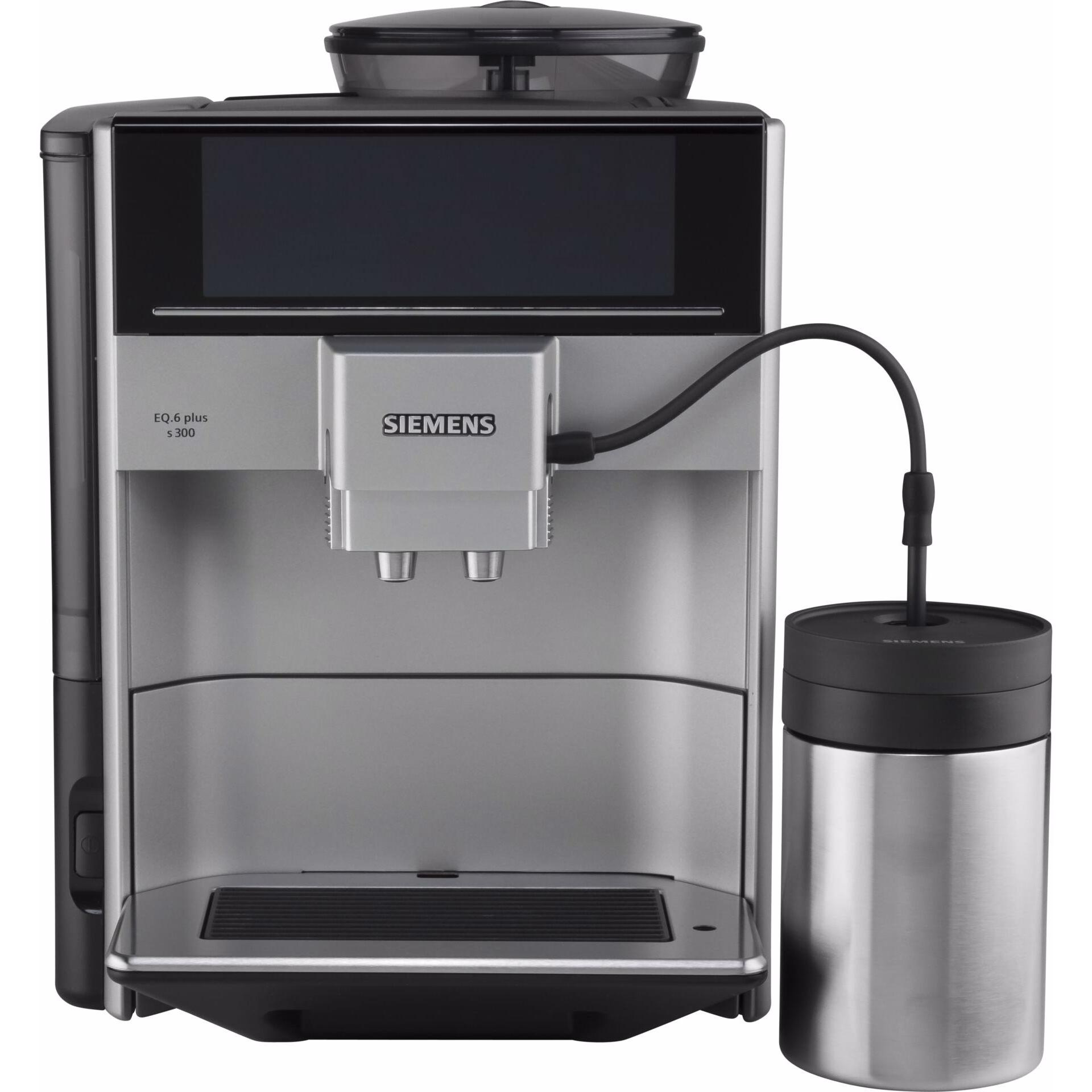 Siemens TE653M11RW EQ. 6 plus, Macchina da caffè automatica, Nero, Argento