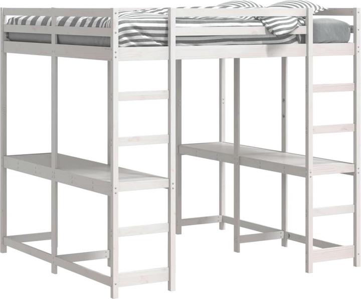 vidaXL Hochbett mit Schreibtisch & Leiter