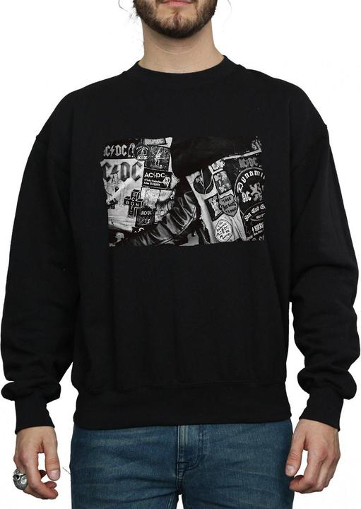 Actual product image AC/DC Mens Badges And Posters Collection Cotton Sweatshirt (XL)