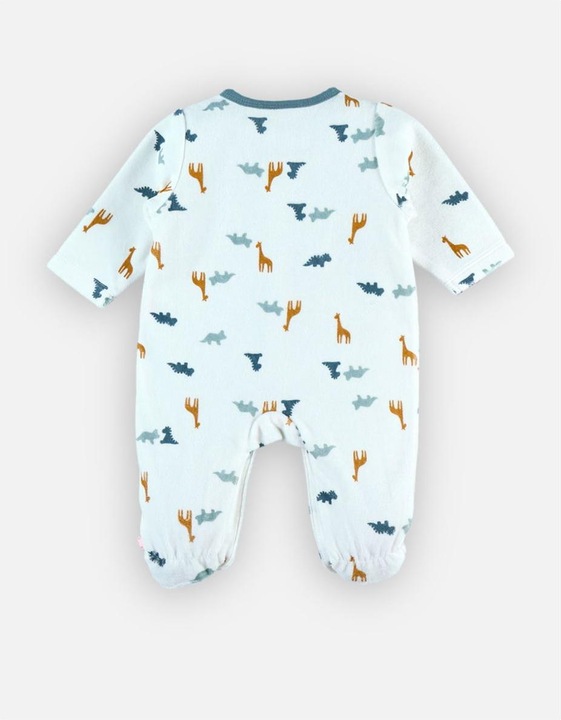 Image du produit Noukies Dors bien velours avec animaux blanc Gr. 74 (74)