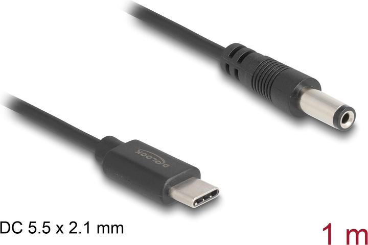 Image du produit Delock Câble d'alimentation USB Type-C vers DC 5,5 x 2,1 mm mâle 1 m (1 m)