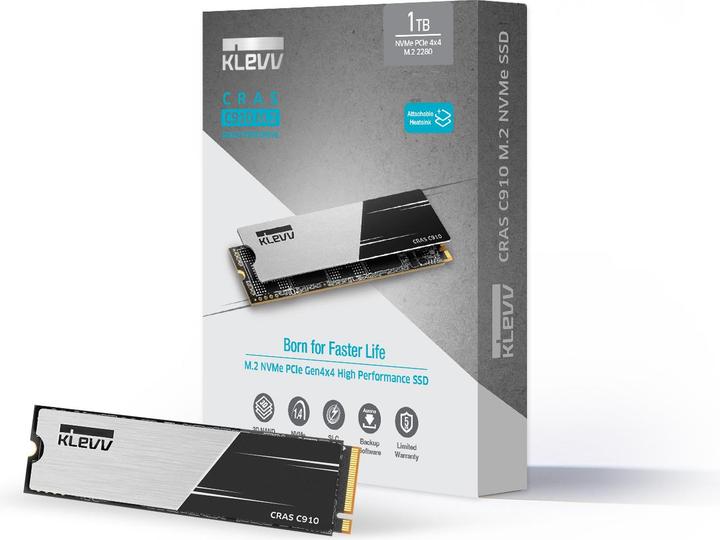 Produktbild Klevv 1 TB C910 M.2 2280 PCIe Gen4 NVMe (1000 GB, M.2 2280)