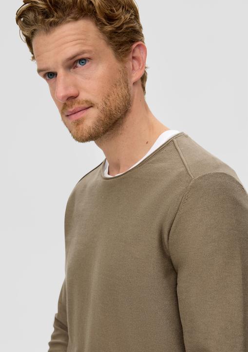 Produktbild s.Oliver Strickpullover Pullover mit Rollsaumblende (S)
