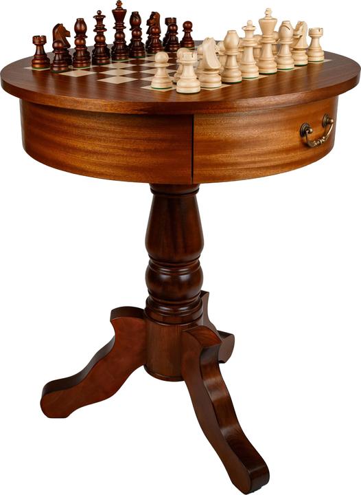 Produktbild False Luxus-Schachtisch, rund, mit Figuren