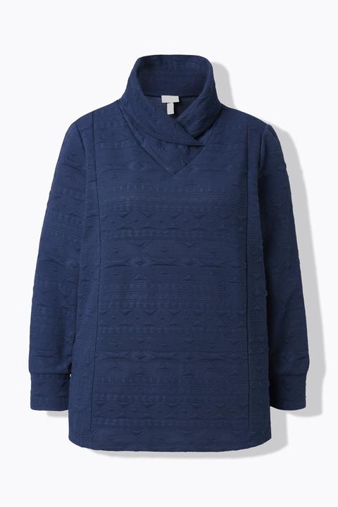 Produktbild Ulla Popken Sweatshirt, Schalkragen, Langarm (54)