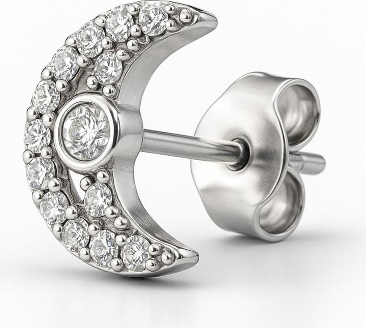 Actual product image Pandora Sparkling Moon Stud Earrings (Silver 925)