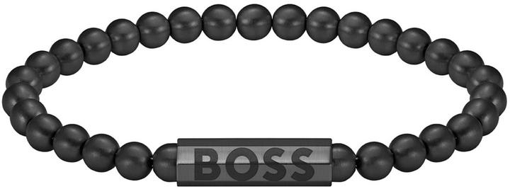 Hugo Boss Black bracelet with beads Sphere 1580659 - Length: 19 cm (19 cm, Edelstahl mit schwarzer Ionenbeschichtung und vergoldeten Akzenten)