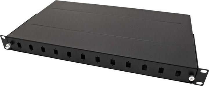 Produktbild Roline 48,30cm (19")-LWL-Gehäuse leer, 1 HE, 12x SC-Simplex oder LC-Duplex, schwarz