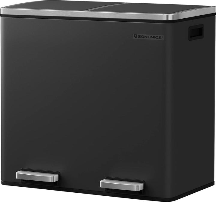 Produktbild Songmics Mülleimer 2 x 24 L, Schwarz (48 l)