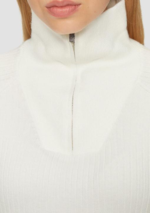 Produktbild S.Oliver Strickpullover Schmaler Pullover mit Troyer-Kragen (XL)
