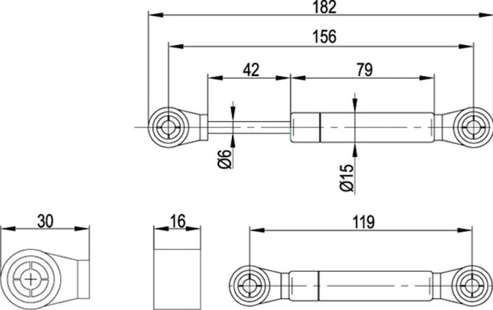 Actual product image OK-Line Gasdruck-Klappenstütze (1 pcs.)