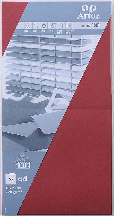 Produktbild Artoz 1001 Karten155 weinro (15.5 x 15.5 cm, 220 g/m², 5 x)