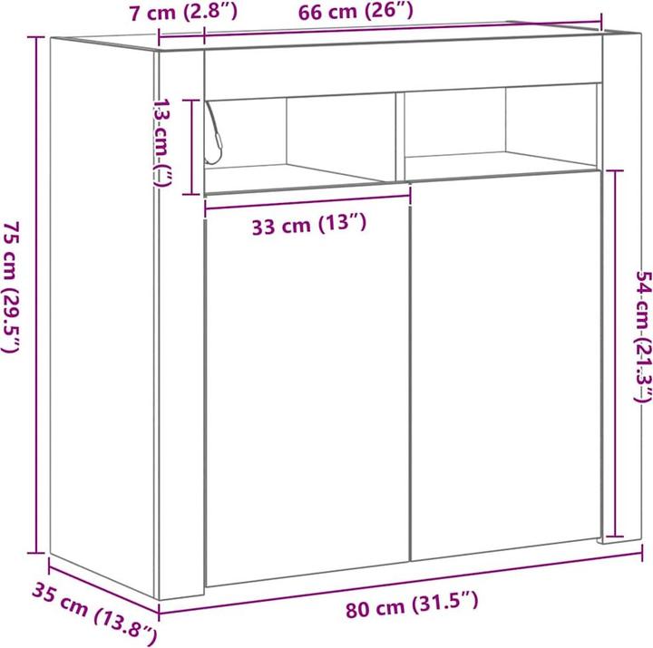 Image du produit vidaXL Sideboard-Möbel (35 x 35 x 75 cm)