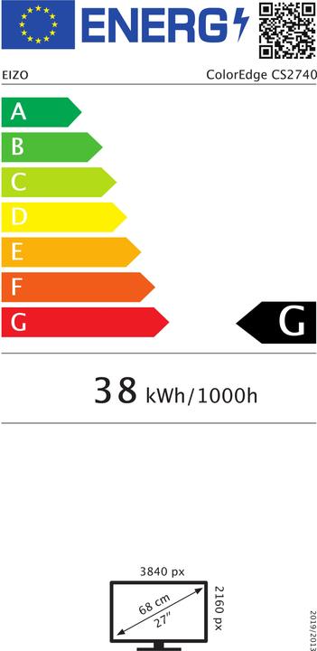 Label énergétique Eizo CS2740 (3840 x 2160 pixels, 27")