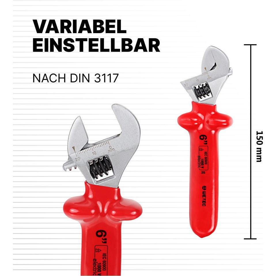 Thumbnail - Wetec, Schraubenschlüssel, Rollgabelschlüssel, 1.000 V, 22 mm, 150 mm (22 mm)