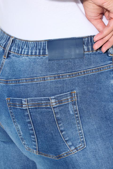 Immagine prodotto Ulla Popken Boyfriend jeans con effetto sdrucito, taglio della gamba ampio e cintura comoda (62)