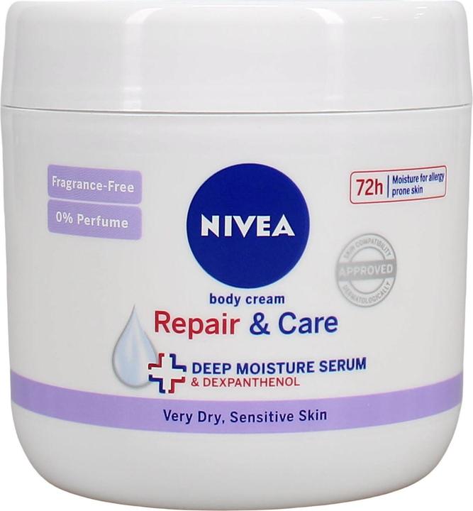 Produktbild NIVEA Body Repair & Care Cream 400ml Tiegel Sensitive Feuchtigkeitscreme mit Deep Moisture Serum (Körpercreme, 400 ml)