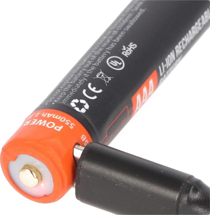 Immagine prodotto AccuCell Rundzelle AAA, Li-ion, 1,5V, mit USB-Ladeanschluss (1 pz., AAA, 550 mAh, Caricabatterie senza batteria)