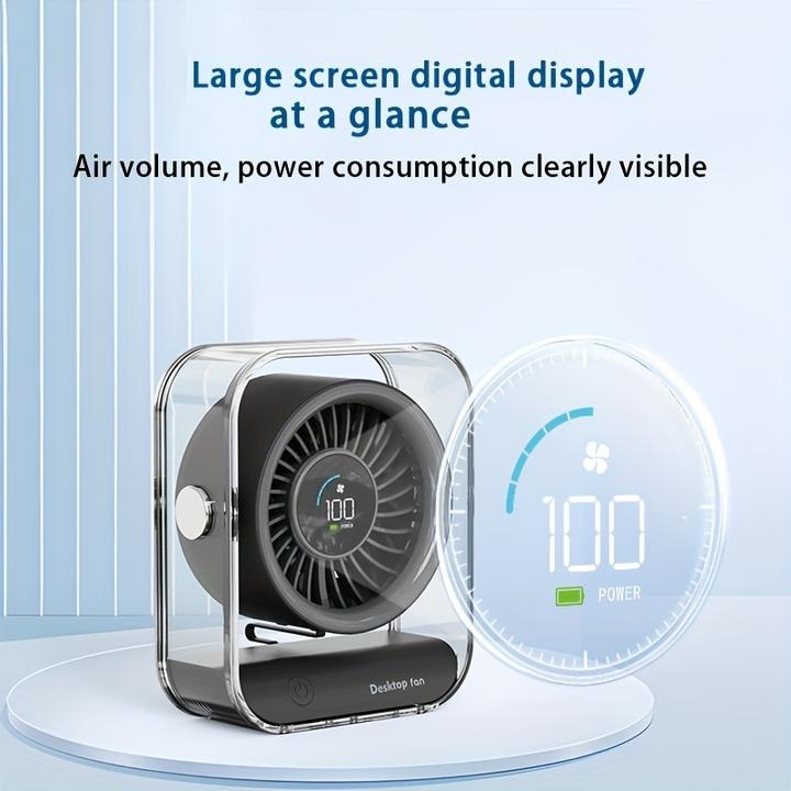 Produktbild PhoneLook er tragbarer Design-Tischventilator mit LED-Display (3 Geschwindigkeiten)