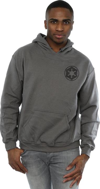 Immagine prodotto Star Wars The Mandalorian Galactic Empire Insignia Breast Print Felpa con Cappuccio Uomo (XXL)