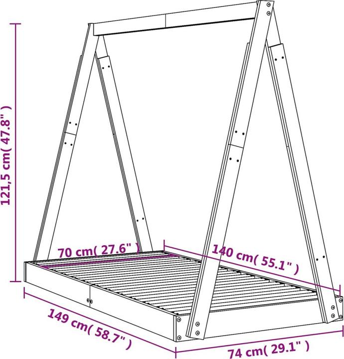 Produktbild vidaXL Kinderbett (80 x 200 cm)