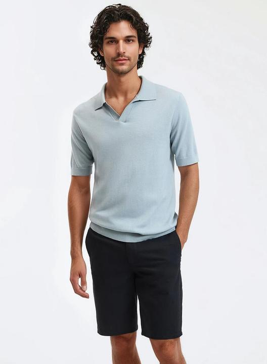 Produktbild La Redoute Collections Kurzärmeliges Poloshirt mit V-Ausschnitt (M)