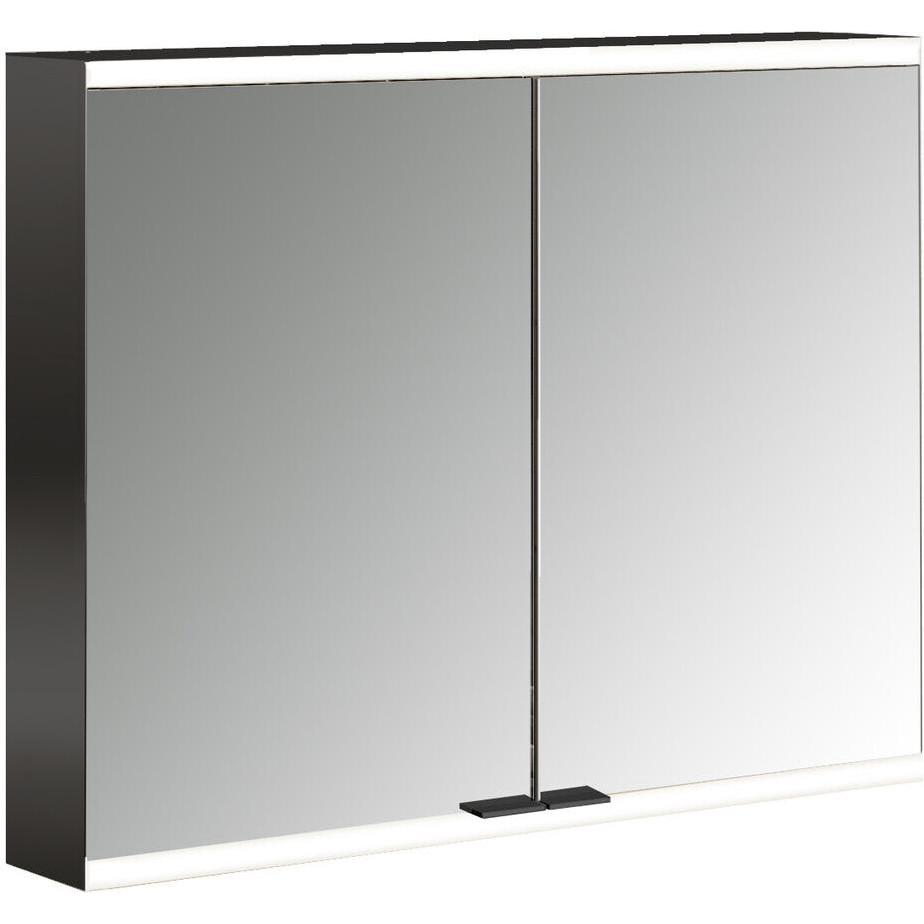 Emco, Spiegelschrank, prime 2 Facelift Lichtspiegelschrank, 800 mm, 2 Türen, mit verspiegelten Seitenwänden, Aufput