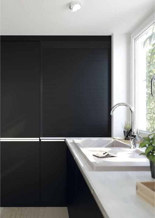 Produktbild Rehau RAUVOLET Rollladen Kassettenmodul Crystal Line, KB 900 mm, schwarz matt (1 Stk.)