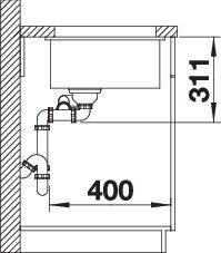 Image du produit Blanco Subline 350/150-U (Evier sous plan, 45.60 cm, 52.50 cm)